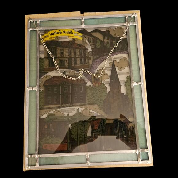 Stadt Soltau Germany Limited Edition 14x11 Stained Glass Art Panel w/ Chain COA - Picture 4 of 6